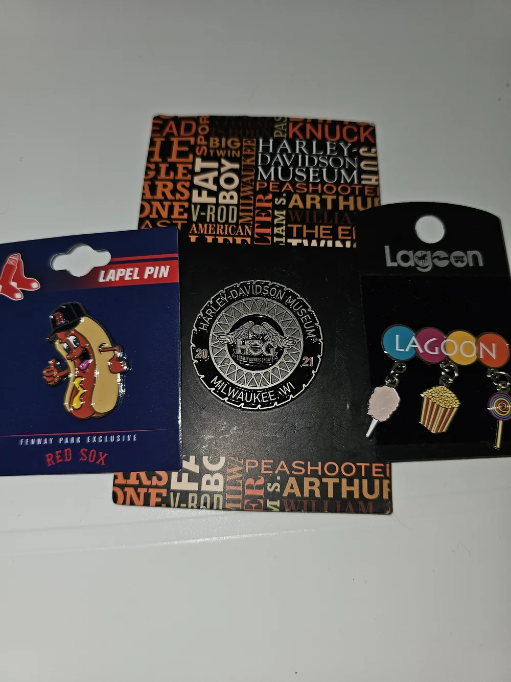 Pins - Select 1: Red Socks, Harley, Or Lagoon - New On Card